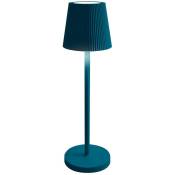 Lampe de table led rechargeable IP54 mod. Emma couleur bleu pétrole