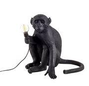 Lampe de table Monkey Sitting / Outdoor - H 32 cm - Seletti noir en plastique