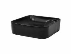 Lavabo en céramique noir mat vasque à poser pour salle de bain 430x430x120 mm 490006487