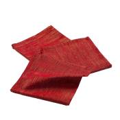 Lot de 3 serviettes fils métallisés 40 x 40 cm rouge et or