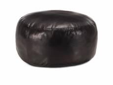 Magnifique meubles ensemble funafuti pouf 60 x 30 cm noir cuir véritable de chèvre