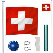 Mât avec drapeau réglable en hauteur - mât, porte drapeau, support drapeau - Suisse
