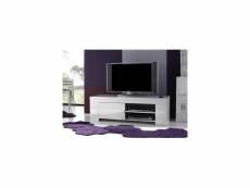 Meuble tv hifi blanc laqué design eleonore-l 140 x