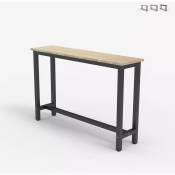 Office24 - Table d'entrée console 120x40cm design bois métal noir Welcome light dark Couleur: bois neutre