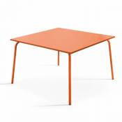 Oviala - Table de jardin carrée en métal orange -