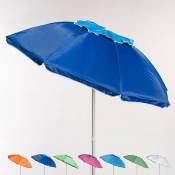 Parasol de plage 200 cm aluminium anti-vent protection uv Corsica Couleur: Bleu