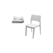 Progarden - Chaise extérieure blanche en résine empilable et amovible Klik Klak