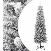 Sapin de Noël artificiel | Arbre de Noël mince avec neige floquée 180 cm pvc/pe 55108