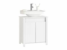 Sobuy bzr101-w meuble sous lavabo de salle de bain, meuble sous évier, meuble de rangement salle de bain, meuble évier de cuisine avec 2 portes, blanc