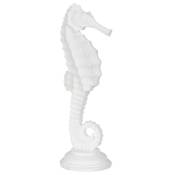 Statuette hippocampe en résine blanche 31 cm