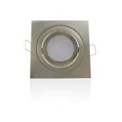 Support spot encastrable carré orientable brossé Sans douille - Aluminium brossé - Aluminium brossé