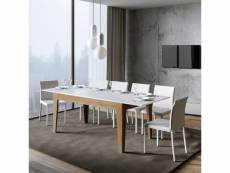 Table à manger extensible 90x160-220cm bois blanc