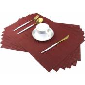 Table à manger Lot de 6 sets de table en bambou rouge