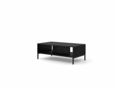 Table basse noir mat fraisé 90x60cm avec étagére