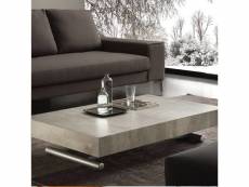 Table basse relevable extensible block design ciment