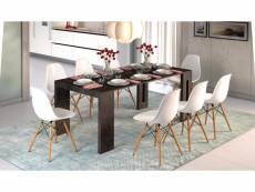 Table de salle à manger extensible, console extensible, table moderne avec rallonges et porte-rallonges, 100% made in italy, cm 80x44 a 186h76, couleu