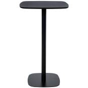 Table haute de bar carré bois noir et pieds acier noir Kobila 60cm