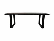 Table live edge - 200x100x5 - black - acacia wood