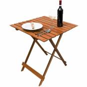 Table pliante 80 x 60 cm bois couleur noyer MAS116 pliable de jardin