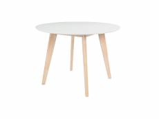 Table scandinave ronde blanc et bois d100 cm leena
