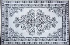 Tapis d'extérieur réversible motif Perse noir/blanc 186 x 119 cm
