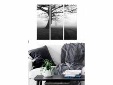 Triptyque fabulosus l70xh50cm motif grands arbres effeuillés nuances de gris