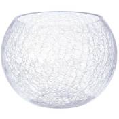Vase boule craquelé D20xH15 Atmosphera Transparent