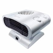 Ventilateur électrique à double usage de refroidissement et de chauffage, tête de lit silencieuse sans feuille (Color : White)