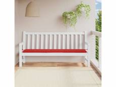 Vidaxl coussin de banc de jardin rouge 200x50x3 cm