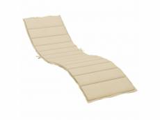 Vidaxl coussin de chaise longue beige 200x70x3 cm tissu