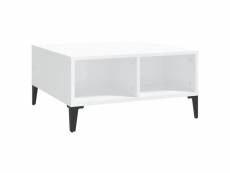 Vidaxl table basse blanc brillant 60x60x30 cm aggloméré