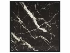 Vidaxl table basse noir avec verre marbre noir 80x80x35 cm