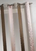Voilage bicolore à rayures verticales - Bois de Rose - 140 x 260 cm