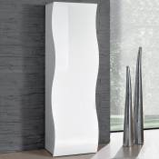 Web Furniture - Armoire design avec étagères en blanc brillant Onda Wardrobe