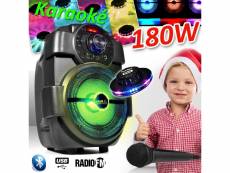 Enceinte party karaoke 180w portable batterie handy180