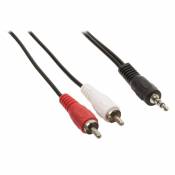 Ansell Câble adaptateur audio Jack 3,5 mm stéréo mâle vers 2x RCA mâles 5.00 m noir