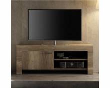Petit meuble tv contemporain couleur chêne ROMANE-L