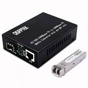 QSFPTEK Convertisseur de Média Gigabit Ethernet LC