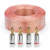 sonero® 25 mètres 2x4.00mm² CCA câble de Haut-Parleur/câble