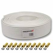 50m Câble coaxial PremiumX PROFI PRO 135 dB blindé