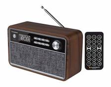 Sunstech RPBT500 Radio FM compacte en bois avec présélections,