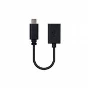 Nano Cable 10.01.2400 - Câble 3A USB-C OTG USB 2.0, mâle-Femelle, Noir, 15cm