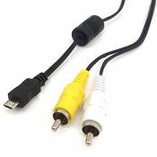Câble adaptateur micro USB mâle vers 2 RCA AV audio