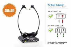 TV Ears 11641 Casque Audio Infrarouge Analogique 5.0 2.3 MHz sans Fil pour TV Noir