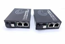 Elfcam® - Lot de 2 Convertisseur Fibre Ethernet, Convertisseur
