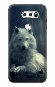 Innovedesire White Wolf Etui Coque Housse pour LG V30,