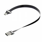 Cablecc Câble plat USB 2.0 type A mâle vers micro