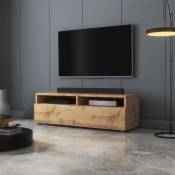 Meuble TV - REDNAW - 100 cm - chêne wotan - style