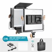 Neewer 480 LED Panneau 2,4G - Lumière Vidéo Torche Bi-couleur LED Panel Réglable avec LCD Ecran et Commande Sans Fil 2,4G pour Portrait Produit Photo