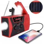 Radio portable à manivelle solaire de secours + lampe